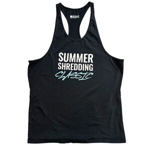 Alphalete Tank Top Mens Large Black Summer Shredding Classic Stringer Gym